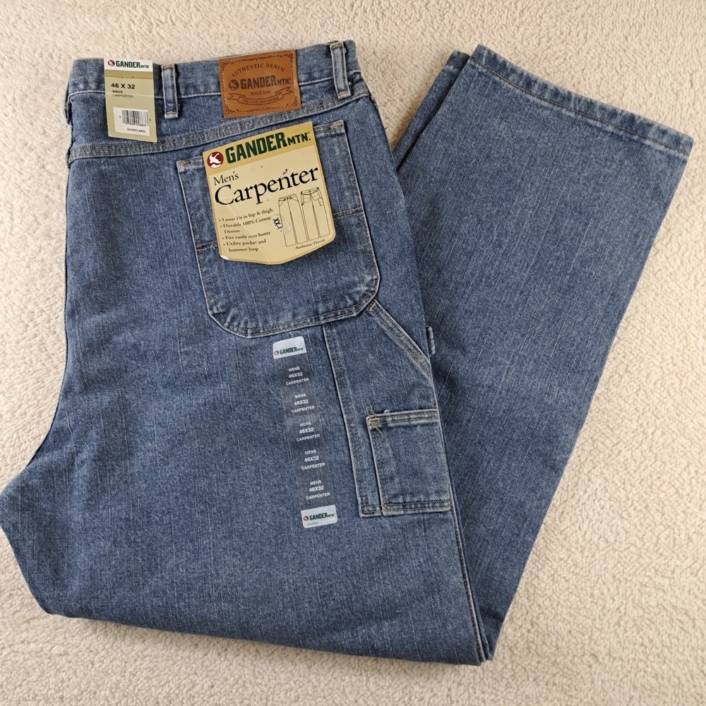 Gander Mountain Carpenter Jeans Mens Size 46 X 32 Blue Workwear New With Tags